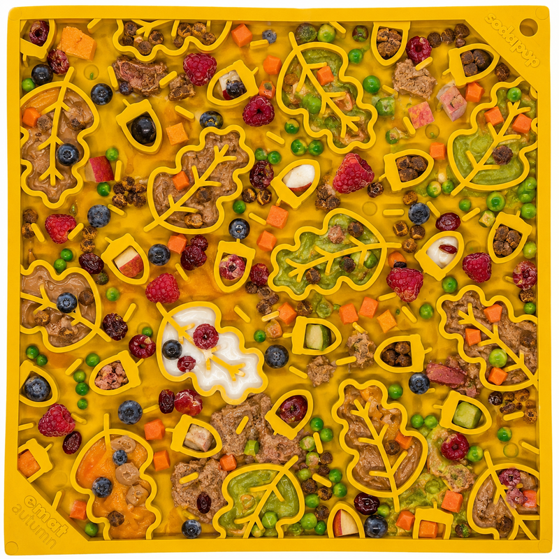 Load image into Gallery viewer, Autumn eMat - Enrichment Lick Mat For Dogs and Cats| Fall Leaves Design | SodaPup
