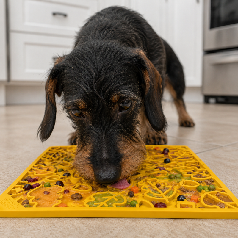 Load image into Gallery viewer, Autumn eMat - Enrichment Lick Mat For Dogs and Cats| Fall Leaves Design | SodaPup
