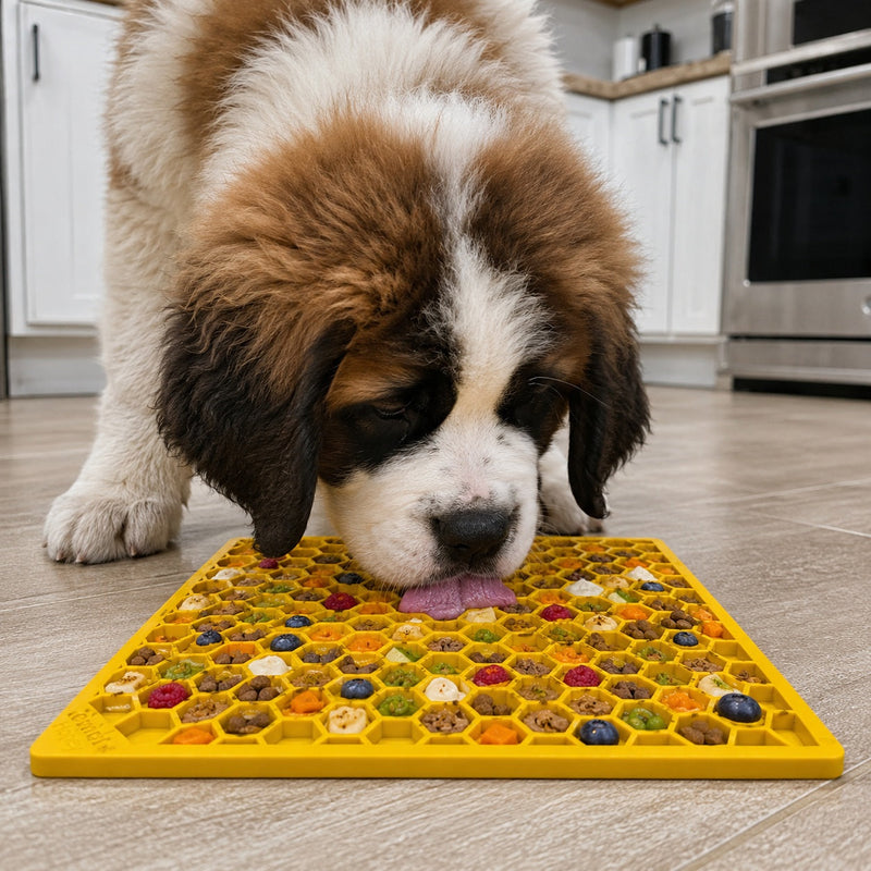 Load image into Gallery viewer, Honeycomb eMat - Enrichment Lick Mat for Dogs and Cats | eMat Enrichment Toy for Anxiety Relief | SodaPup
