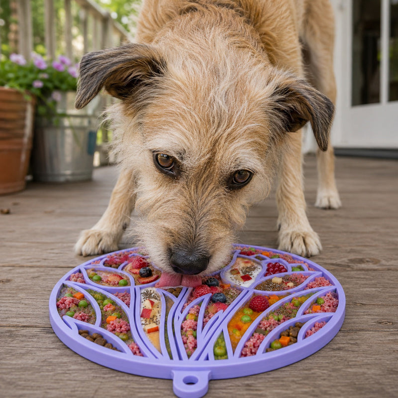 Load image into Gallery viewer, Tulip Design eMat - Enrichment Lick Mat For Dogs and Cats - With Suction Cups | USA Made
