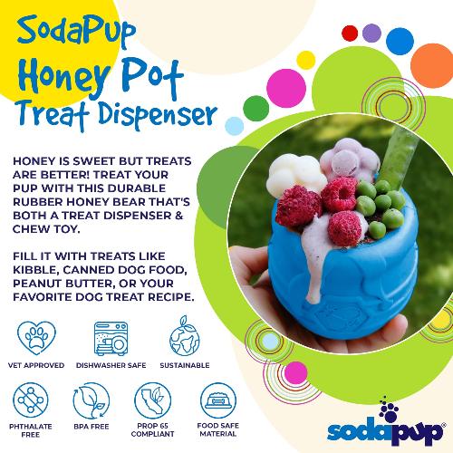 Load image into Gallery viewer, Honey Pot Dog eCup Treat Dispenser | Durable PUP-X Rubber Enrichment Toy | USA Made
