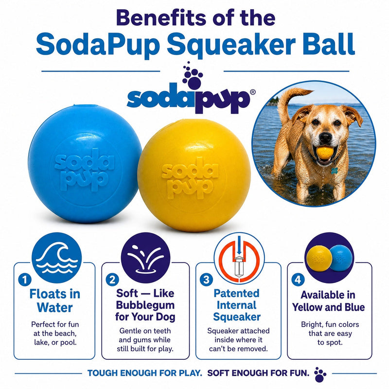 Load image into Gallery viewer, Squeak Ball - Durable Squeaky Dog Toy, Floats, Chew Toy | USA Made
