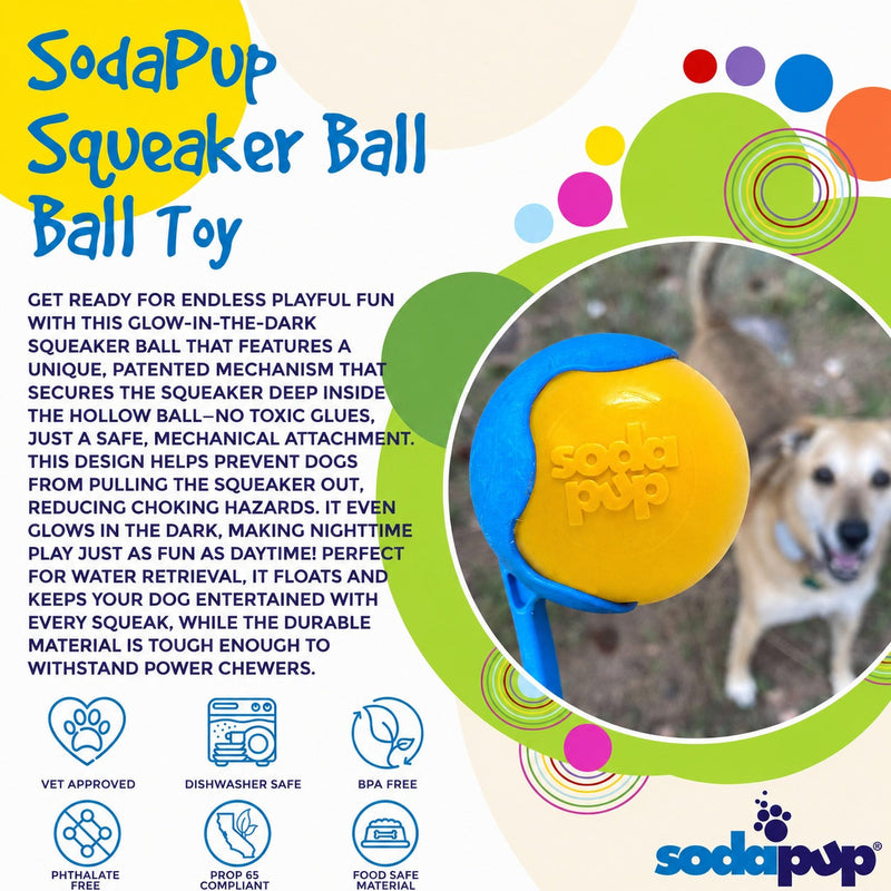 Load image into Gallery viewer, Squeak Ball - Durable Squeaky Dog Toy, Floats, Chew Toy | USA Made

