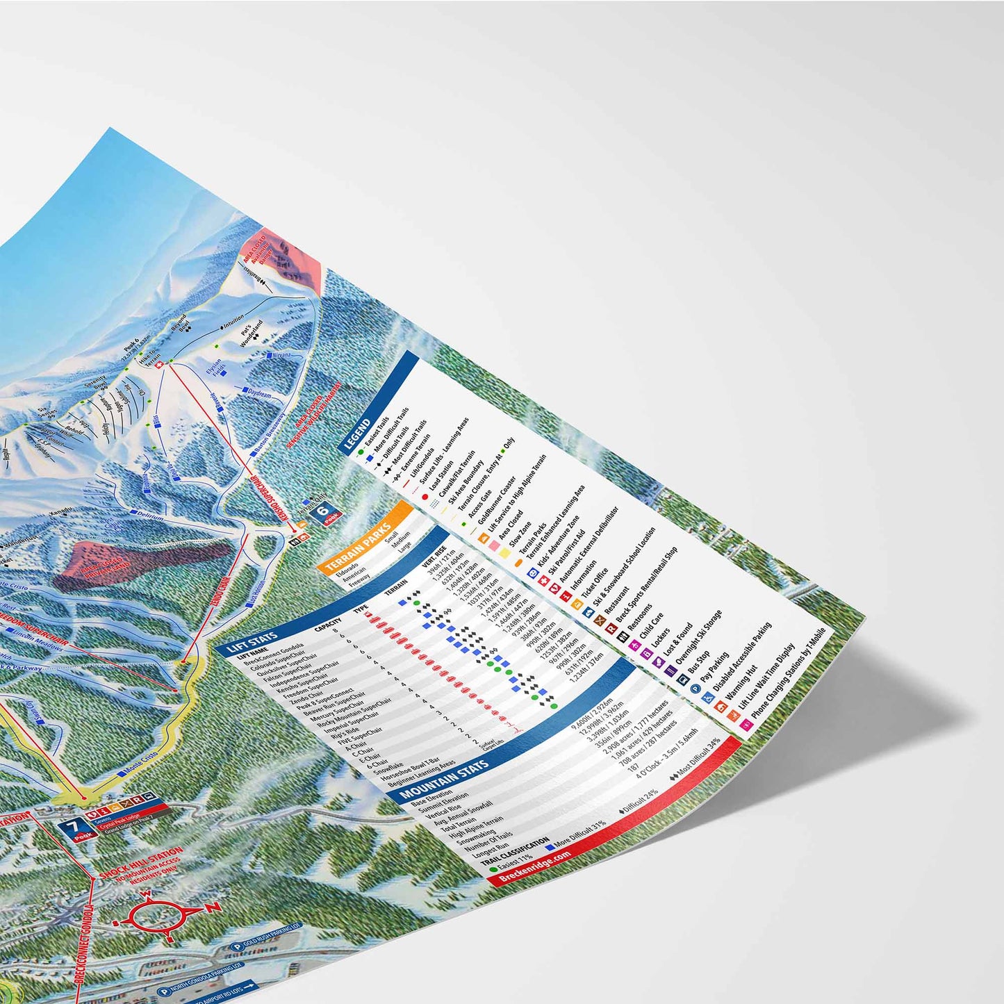 Breckenridge Ski Resort Trail Map Poster