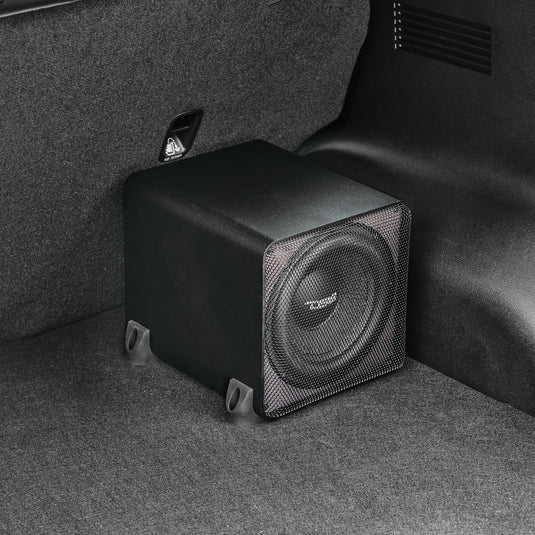 Dual 8" Loaded Amplified High End Aluminum Subwoofer Enclosure 300 Watts Rms