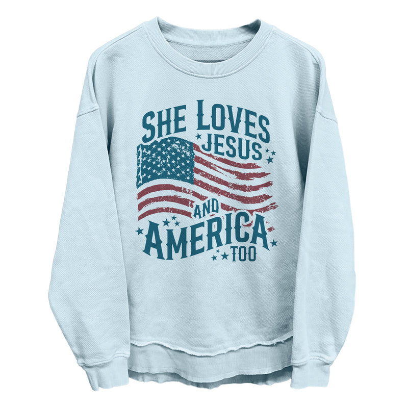 Load image into Gallery viewer, She Loves Jesus And America Too (Front)
