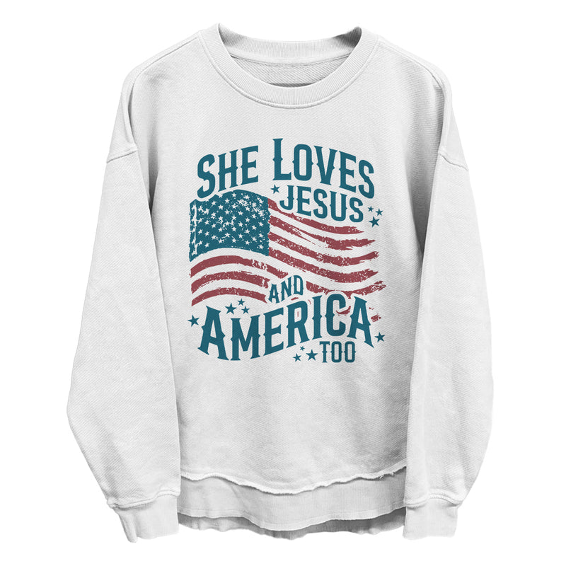 Load image into Gallery viewer, She Loves Jesus And America Too (Front)
