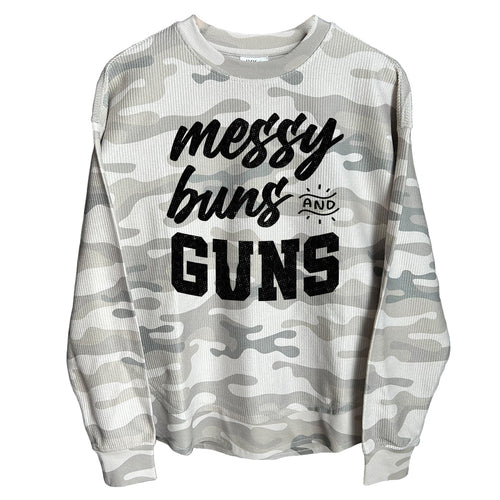 Messy Buns and Guns (Front) Corded Poncho