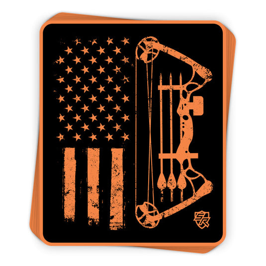 Compound Bow USA Flag Decal