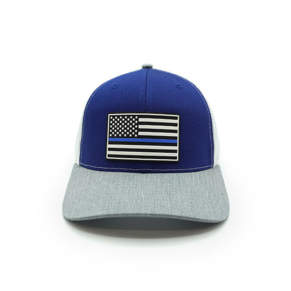 Load image into Gallery viewer, Thin Blue Line Flag PVC Patch Hat
