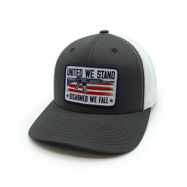 Load image into Gallery viewer, United We Stand Disarmed We Fall Woven Patch Hat
