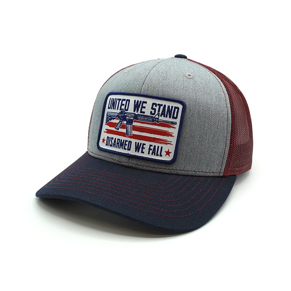Load image into Gallery viewer, United We Stand Disarmed We Fall Woven Patch Hat
