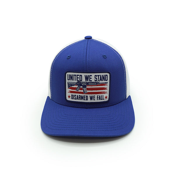 Load image into Gallery viewer, United We Stand Disarmed We Fall Woven Patch Hat
