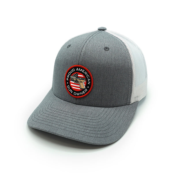 Load image into Gallery viewer, Proud American Gun Owner Woven Patch Hat

