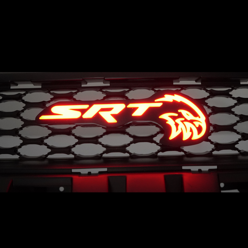 Load image into Gallery viewer, SRT Trackhawk Hellhawk LED Emblem: (Multicolor Flow)

