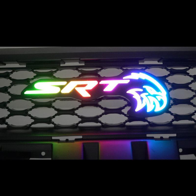 Load image into Gallery viewer, SRT Trackhawk Hellhawk LED Emblem: (Multicolor Flow)

