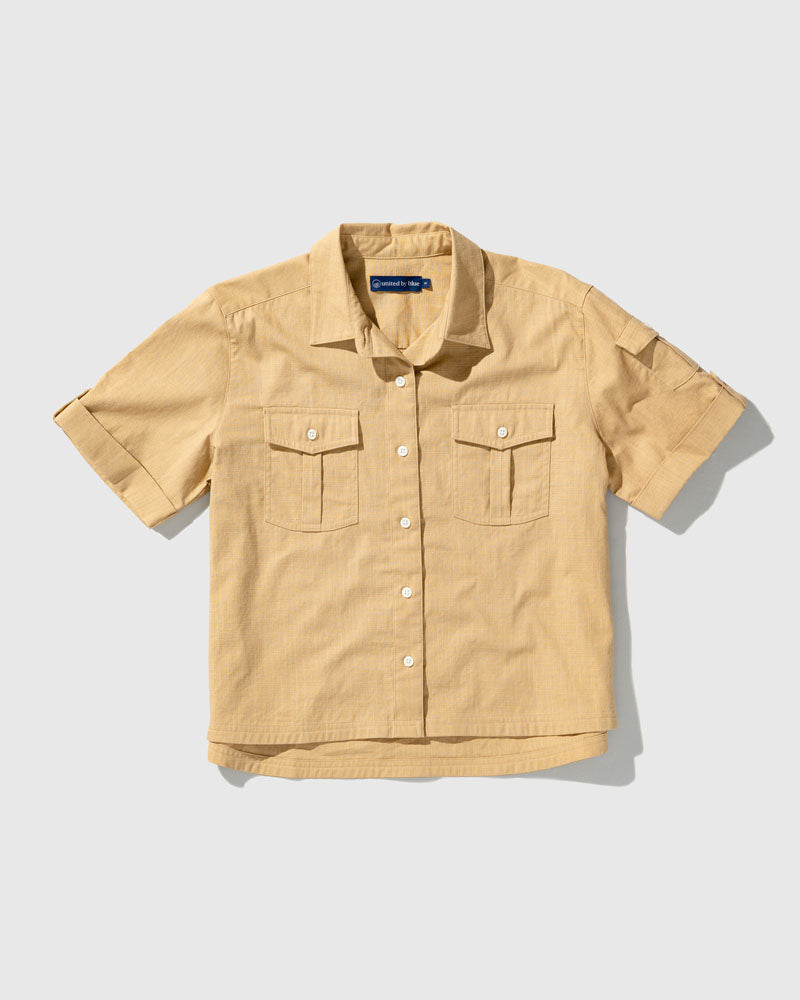 Load image into Gallery viewer, Women's Cropped Organic Utility Shirt
