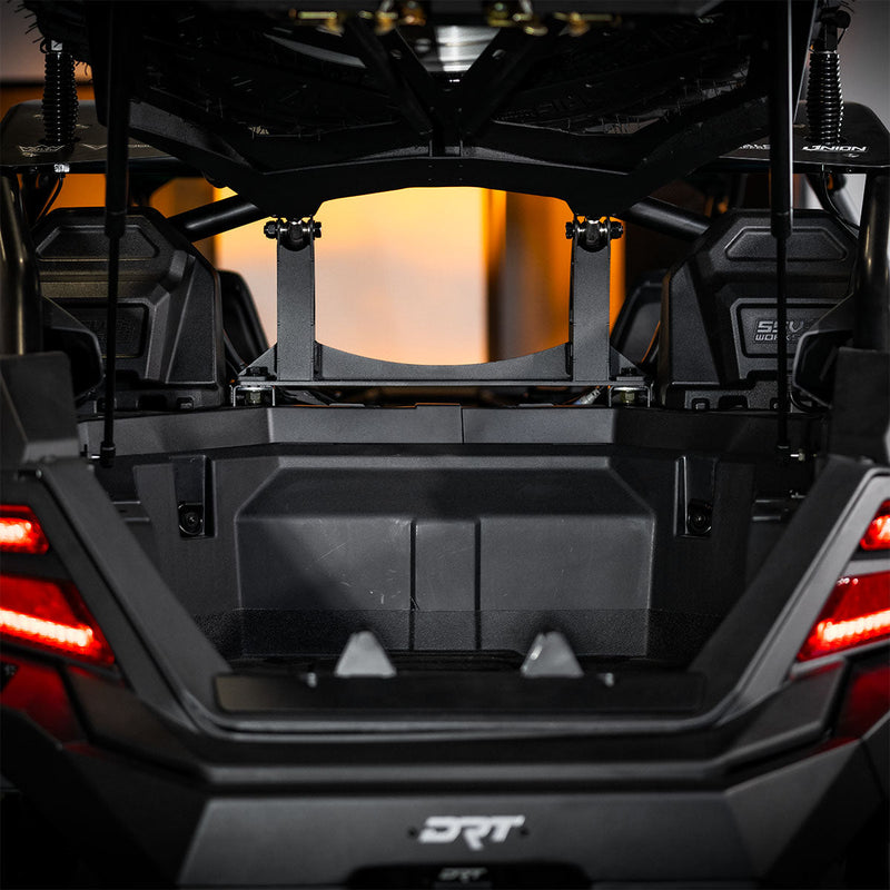 Load image into Gallery viewer, SSV Works, 2025 Polaris RZR Pro R, Pro S and Pro XP Rear Speaker Pod Upgrade - Installed fits with DRT spare tire carrier

