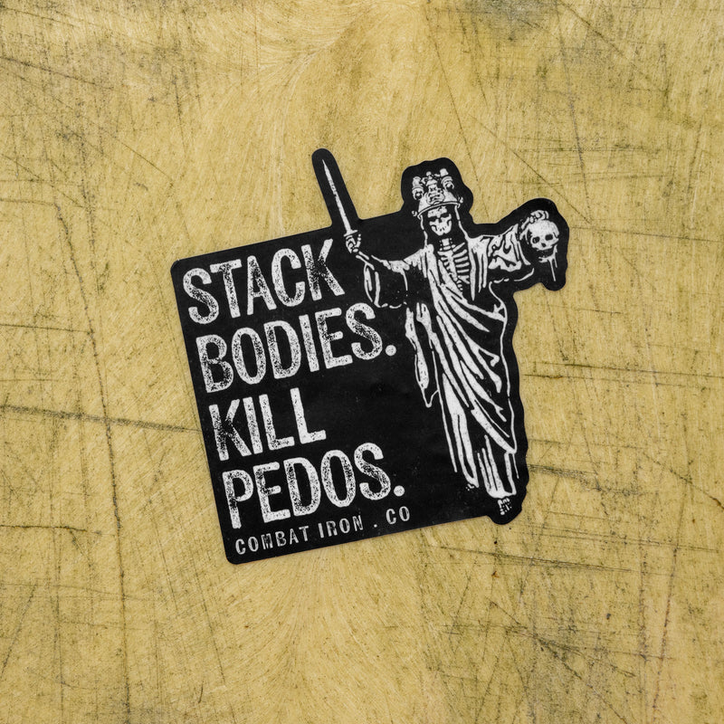 Load image into Gallery viewer, Stack Bodies. Kill Pedos Decal
