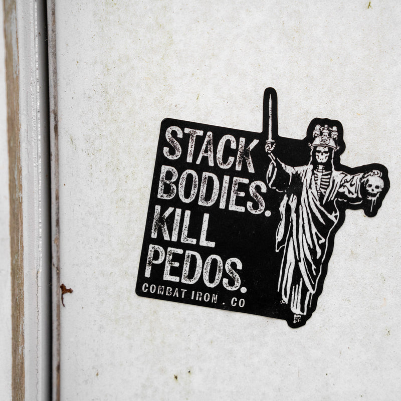Load image into Gallery viewer, Stack Bodies. Kill Pedos Decal

