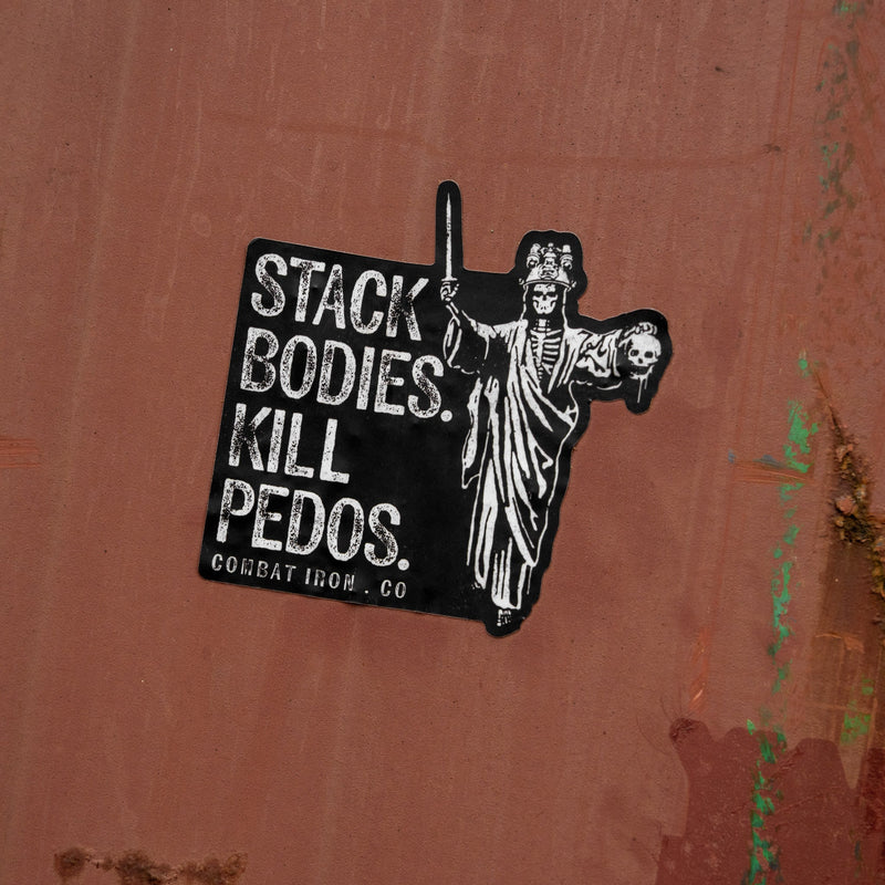 Load image into Gallery viewer, Stack Bodies. Kill Pedos Decal
