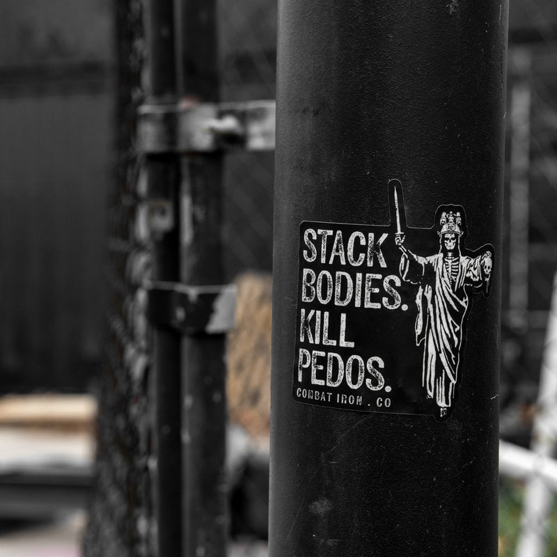 Load image into Gallery viewer, Stack Bodies. Kill Pedos Decal
