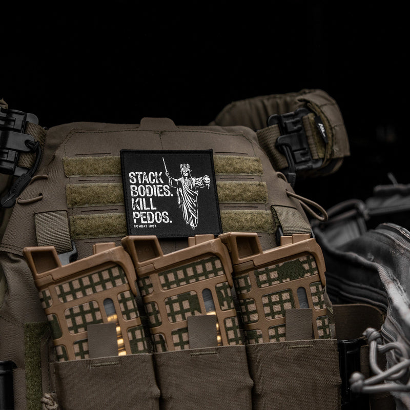 Load image into Gallery viewer, Stack Bodies. Kill Pedos Grim Reaper Velcro Patch
