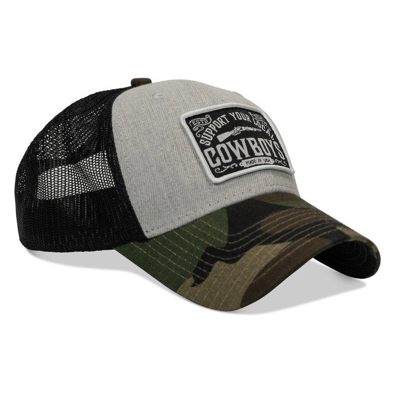 Load image into Gallery viewer, Support Your Local Cowboys Patch Snapback Hat
