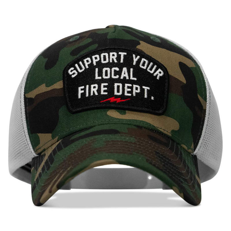 Load image into Gallery viewer, Support Your Local Fire Dept. Patch Snapback Hat
