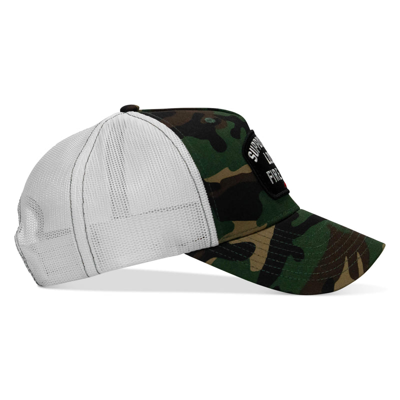 Load image into Gallery viewer, Support Your Local Fire Dept. Patch Snapback Hat
