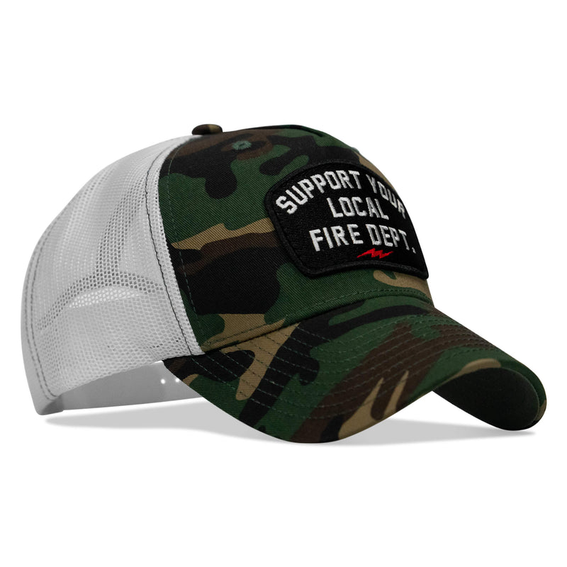 Load image into Gallery viewer, Support Your Local Fire Dept. Patch Snapback Hat
