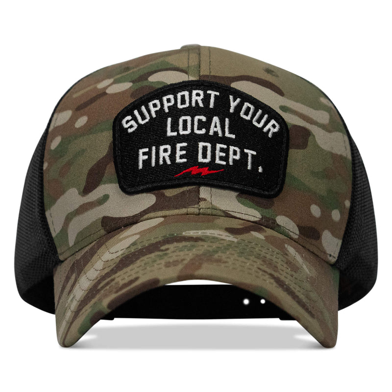Load image into Gallery viewer, Support Your Local Fire Dept. Patch Snapback Hat
