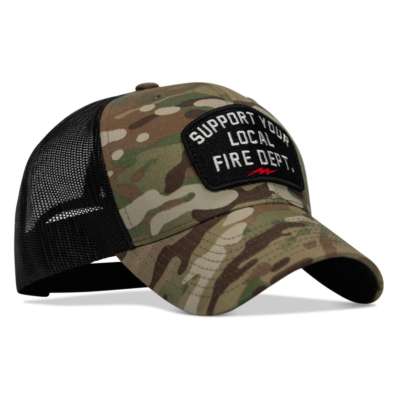 Load image into Gallery viewer, Support Your Local Fire Dept. Patch Snapback Hat
