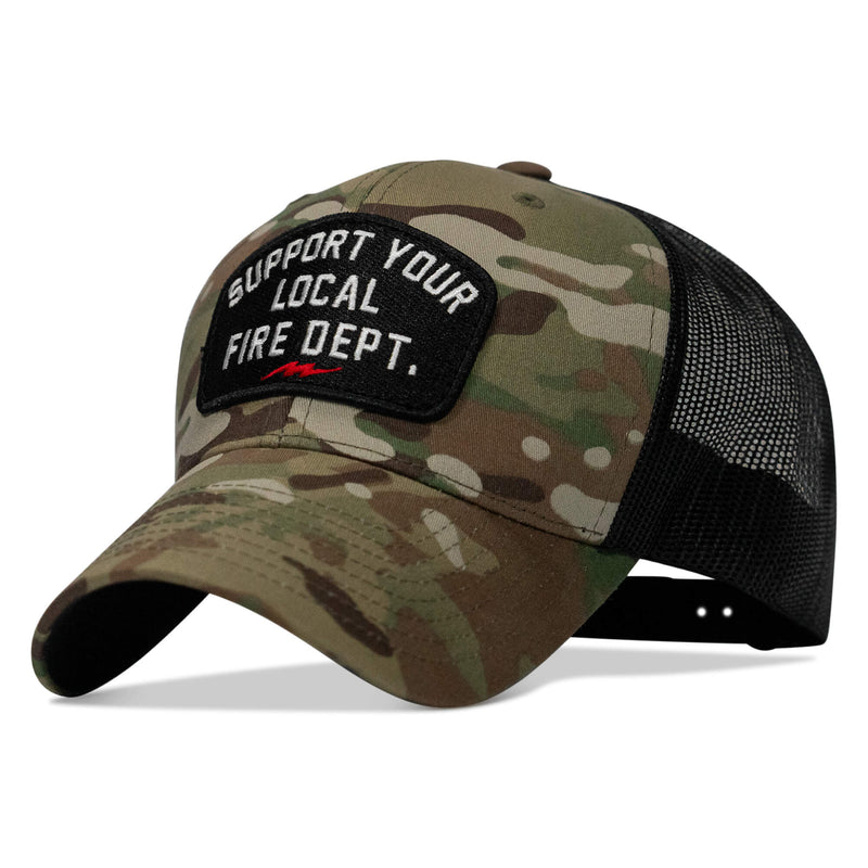 Load image into Gallery viewer, Support Your Local Fire Dept. Patch Snapback Hat
