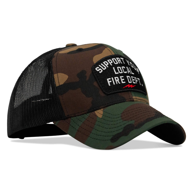 Load image into Gallery viewer, Support Your Local Fire Dept. Patch Snapback Hat
