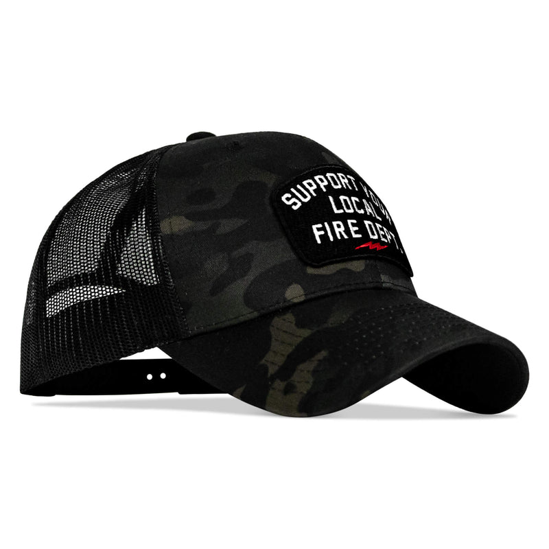 Load image into Gallery viewer, Support Your Local Fire Dept. Patch Snapback Hat
