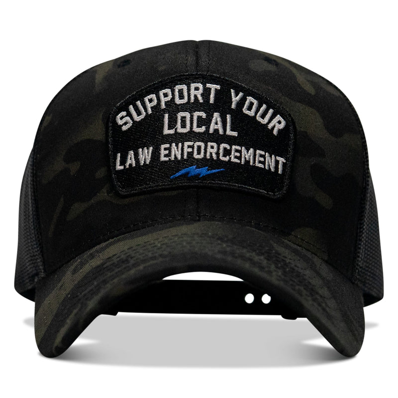 Load image into Gallery viewer, Support Your Local Law Enforcement Mid-Profile Snapback Hat
