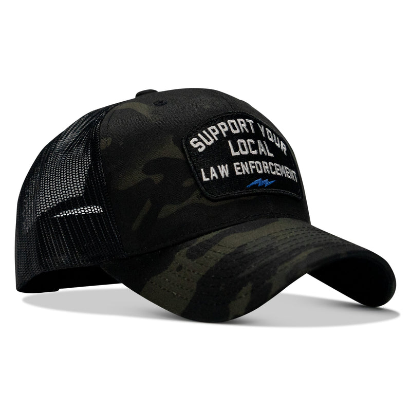 Load image into Gallery viewer, Support Your Local Law Enforcement Mid-Profile Snapback Hat

