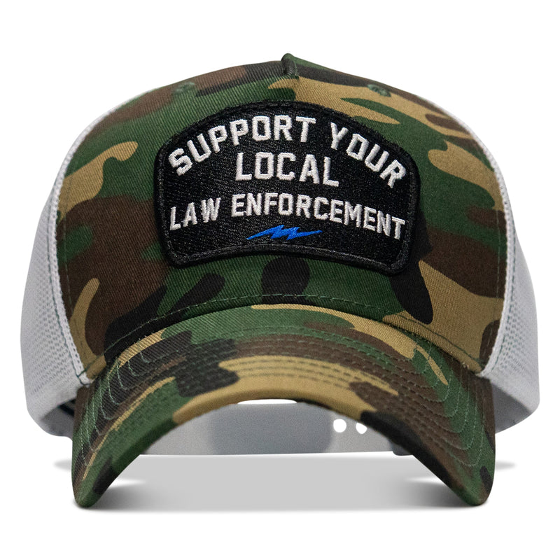 Load image into Gallery viewer, Support Your Local Law Enforcement Mid-Profile Snapback Hat
