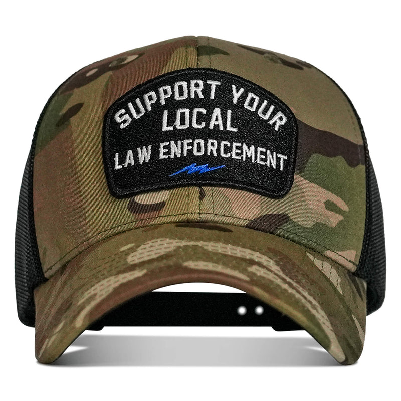 Load image into Gallery viewer, Support Your Local Law Enforcement Mid-Profile Snapback Hat
