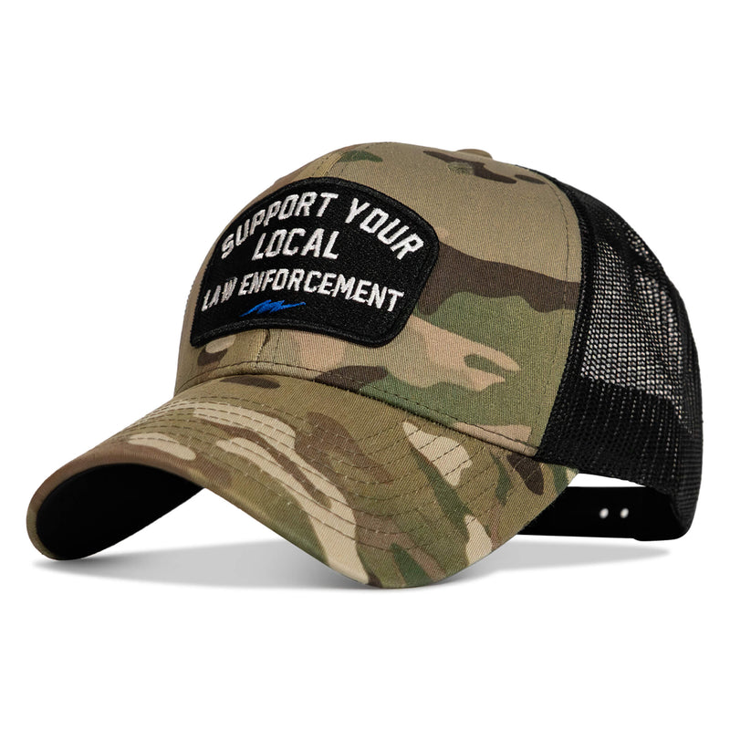 Load image into Gallery viewer, Support Your Local Law Enforcement Mid-Profile Snapback Hat
