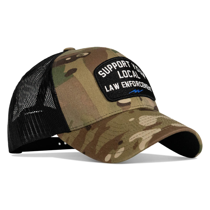 Load image into Gallery viewer, Support Your Local Law Enforcement Mid-Profile Snapback Hat
