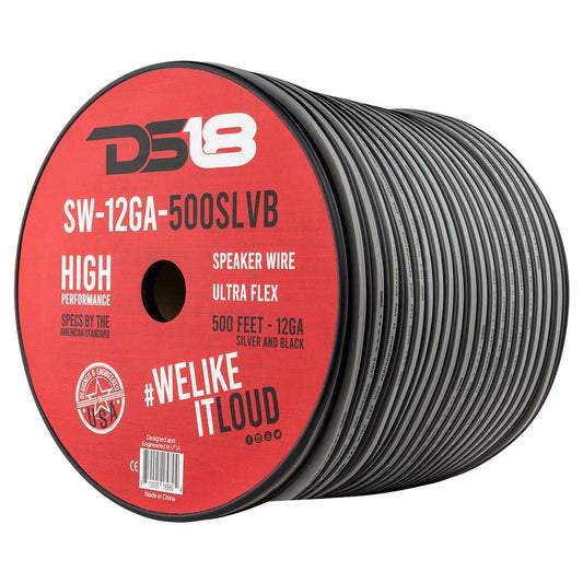 12-GA Speaker Wire 500 Feet -Silver and Black - Skoutley Outdoors LLC