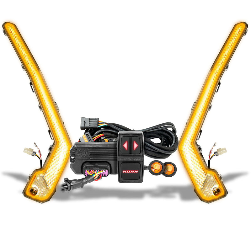 Load image into Gallery viewer, Turn-Signal Plug-&amp;-Play Kit | 2017-2026 Can-Am X3 | Sequential Front Fang Lights w/Taillight Integration
