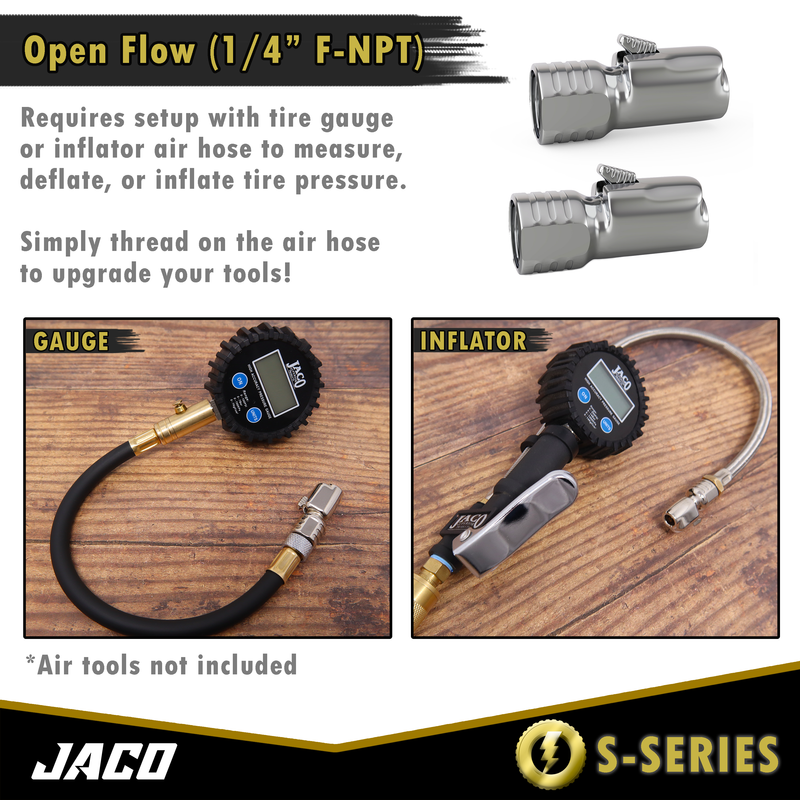 Load image into Gallery viewer, Lightning™ S-Series Tire Air Chuck | Open Flow, 1/4&quot; F-NPT
