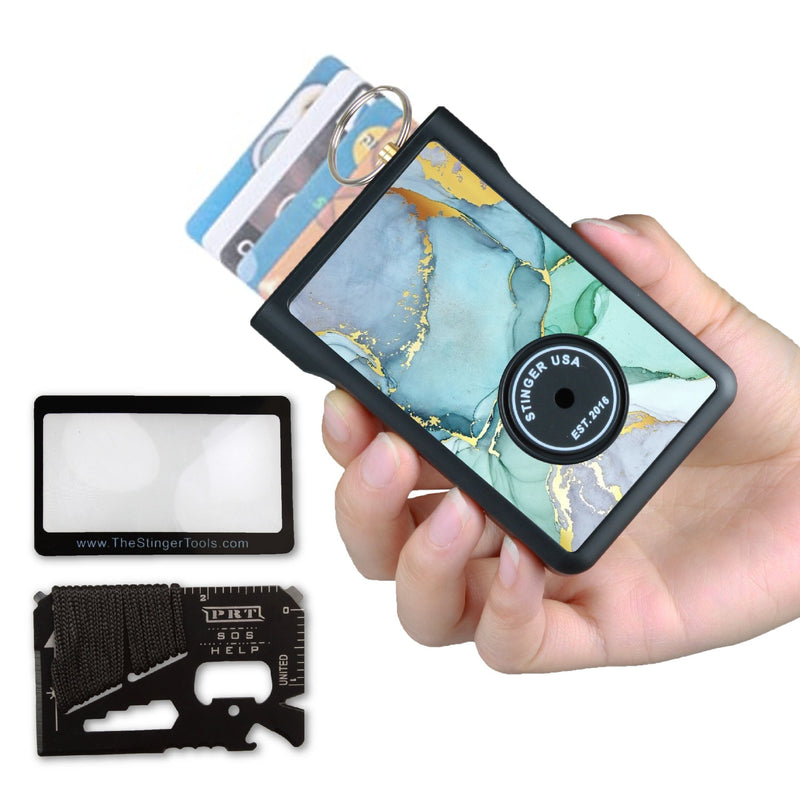 Load image into Gallery viewer, Safety Wallet With Personal Alarm Multi Functional Tool (Pink Marble)
