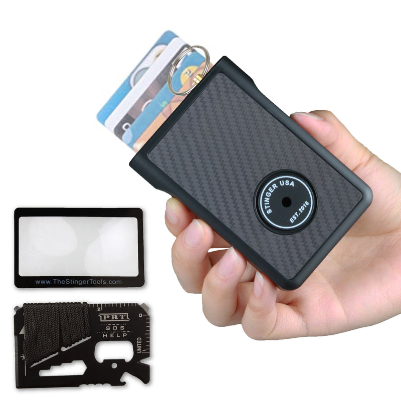 Load image into Gallery viewer, Safety Wallet With Personal Alarm Multi Functional Tool (Green Marble)
