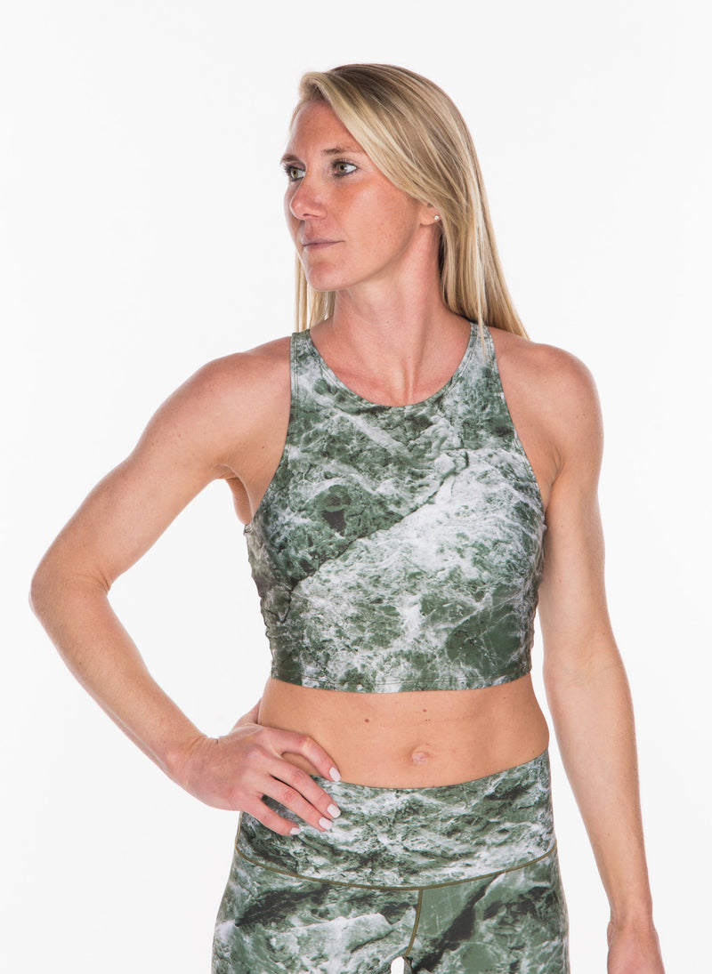 Load image into Gallery viewer, Sage Marble Crop Top

