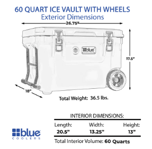 Load image into Gallery viewer, 60 Quart Ice Vault Roto-Molded Cooler with Wheels
