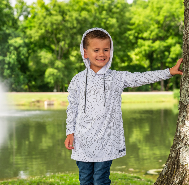 Load image into Gallery viewer, Youth Topographical Performance Hoodies
